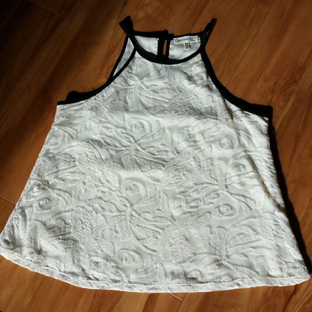 **BLK&IVORY** SLEEVELESS TANK SZ SM TOP